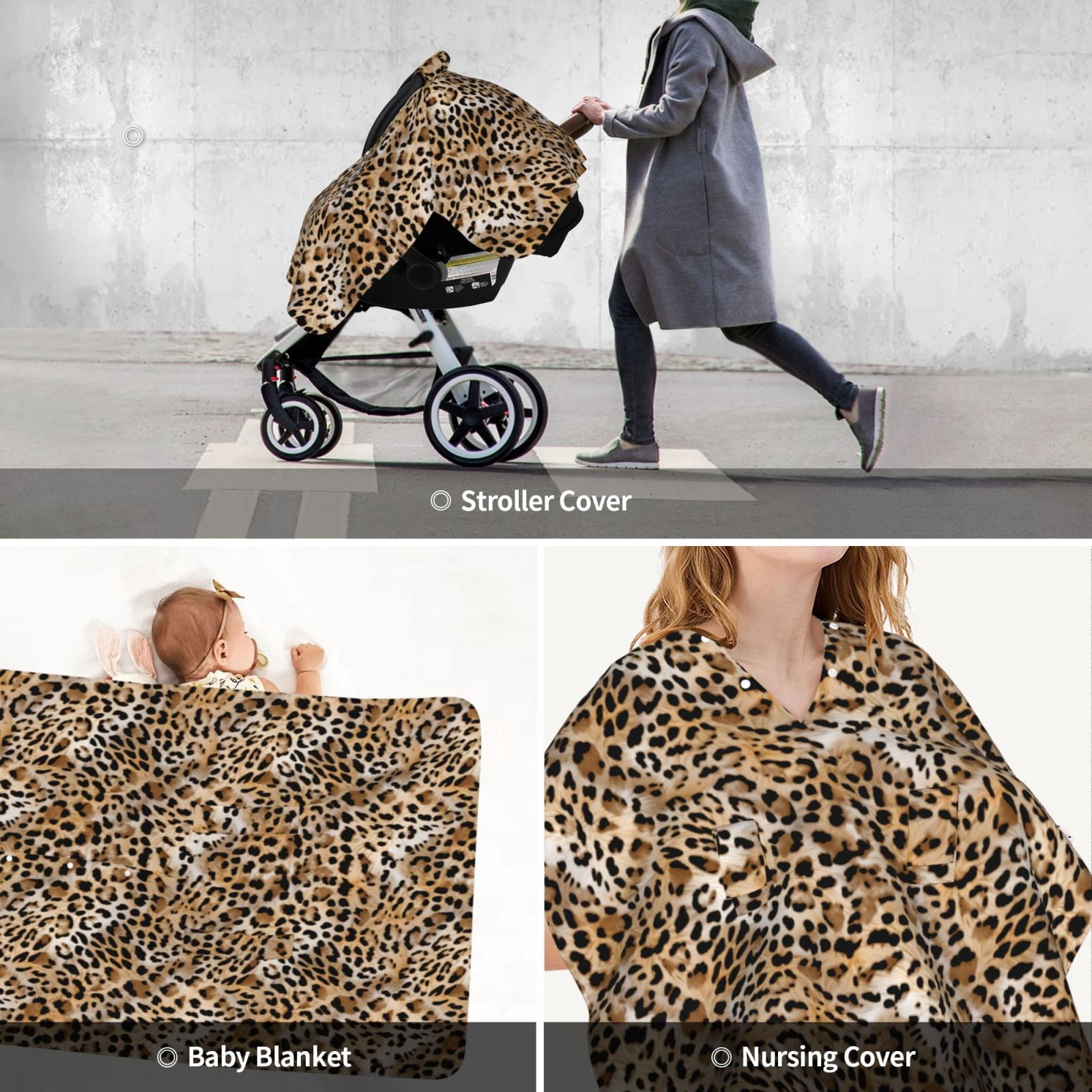 Car Seat Cover Baby - Colorful leopard print cool Breathable Infant Car Seat Cover for Baby Carseat, Lightweight Comfort Baby Essentials Must Haves Newborn Stuff for Girl Boy