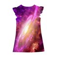 thumbnail image 5 of Hrsba Kids Summer Dress,Casual Sleeveless Dress for Girls,Toddler Girls Dress Summer Ruffle Sleeve Starlit Sky Printed Sundress Outfit For Kids 4-14T, 5 of 5