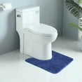 thumbnail image 3 of Fmbmuo High Pile Bathroom Rugs U-Shaped Minimalist Non-Slip Backing Bathroom Rugs Polyester 19.6x19.6in Navy, 3 of 5