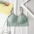 thumbnail image 2 of Tshirt Bras for Women Fashion Bra Solid Vest Camisole Breathable Push up Tops Underwear V-Neck Convertible Bra Feature Hook and Eye Closure Bralette Bra Style Y-95 , Green, 2 of 3