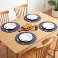 thumbnail image 3 of Round Placemats Set of 6 Plastic Placemats for Dining Table Decor Indoor Outdoor Washable Kitchen Table Mat Wipe Clean Blue 15x15inch, 3 of 6