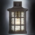 thumbnail image 5 of Urban Ambiance Luxury Craftsman Outdoor Wall Light, Medium Size: 17"H x 11"W, with Tudor Style Elements, Highly-Detailed Design, Oil Rubbed Parisian Bronze Finish and Water Glass, UQL1237, 5 of 8