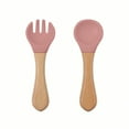 thumbnail image 4 of Lindbes 1 Set Of Baby Spoons And Forks  Chewable Baby Tableware For Self Feeding  Wooden And Silicone Baby Tableware  Suitable For Children Over 6 Months Old(Red), 4 of 9