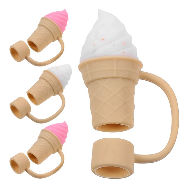 CRILSTYLEO 4Ud Cubiertas Adorables Para Pajillas Con Exclusivo De Cono De