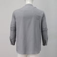 thumbnail image 4 of Camisas Hombre Camisetas para Man Manga de la Manga de Linaje Daily Casual Loose Top (Grey, M), 4 of 5