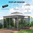 thumbnail image 4 of 11'x11' Pop Up Canopy 2-Tier Soft Top Gazebo w/ Mesh Netting, Grey, 4 of 10