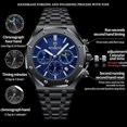 thumbnail image 2 of BINBOND Man Quartz Watch Luxury Luminous Chronograph Wristwatch Stainless Steel Waterproof Men Date Calendar Clock, 2 of 2