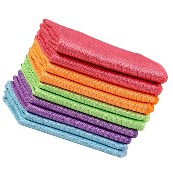 Set Of 10 Fish Scales Cleaning Cloths Microfiber Cleaning Towels for Spotless Cleaning In Kitchens, Bathrooms, and Beyond