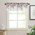 thumbnail image 3 of Valentine''s Day Kitchen Valances Curtains for Windows, Romantic Rose Plant Leaf Printing Valance Rod Pocket Window Curtain, Bathroom Basement Farmhouse Small Window Treatment Curtains 54"W x 18"L, 3 of 6