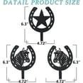 thumbnail image 4 of 3PCS Horse Star Rustic Ranch Horse Head Hook Coat Hooks, Key Hooks, 4 of 15