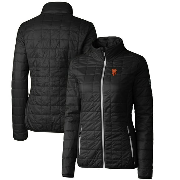 Women's Cutter & Buck Black San Francisco Giants Rainier PrimaLoft Eco Full-Zip Puffer Jacket