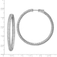 thumbnail image 2 of FJC Finejewelers 925 Sterling Silver Rhodium Plated Pav� CZ In and Out Hoop Earrings 50 x 50 mm, 2 of 6