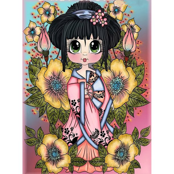 Pintura de diamante (DB2034) DIY chica cuadrada resina Rhinestone pared arte 30x40cm Hugtrwg Para estrenar