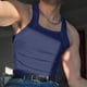 thumbnail image 1 of pstuiky Camisetas sin mangas, Camiseta deportiva de punto ajustada de color liso para hombre, de moda y fitness Tops elegantes para mujer s, 1 of 6
