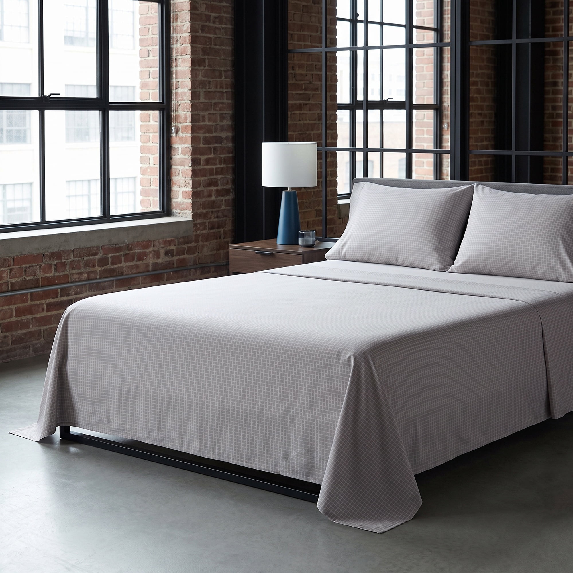 Unique Bargains Microfiber Gauze Bed Sheet Breathable Flat Sheet Light Gray 63"x91"