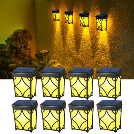 

ROSHWEY Solar Railing Lights Dusk to Dawn Led Outdoor Lighting Wall Mount Lights for House Outside Deck Patio Stairs Yard Steps Path & Driveway
