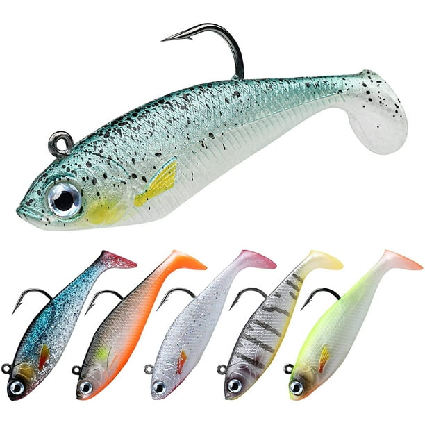 Fishing Lures, Rigged Shrimp Lures for Saltwater Fishing, Weedless  Freshwater Fishing Lure for B Trout 