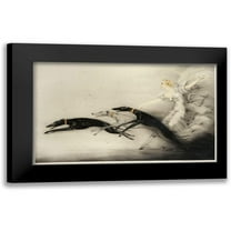 Vintage Apple Collection 14x10 Black Modern Framed Museum Art Print Titled - Art_Deco_Woman_Greyhounds