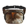 thumbnail image 1 of Saiise Sac Banane à Double Compartiment Motif Aigle Chauve Amusant Sac de Taille Carré Réglable Mains Libres Ceinture de Course Randonnée Sécurité Voyage Sergé Bandoulière, 1 of 9