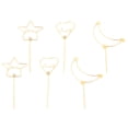 thumbnail image 4 of 6 adornos para tartas con diamantes de imitación, creativos, de moda, dorados (forma de luna, estrella y corazón, cada uno, 2 unidades), 4 of 6