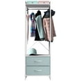 thumbnail image 6 of Sorbus Clothing Rack with Drawers – Tall Garment Rack with Wood Top, Steel Frame & Fabric Drawers – Stand Alone Closet Organizer, Aqua, 6 of 10