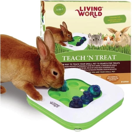 Living World Teach & Treat 3 in 1 Interactive Polyethylene Terephthalate Toy Game for Rabbit