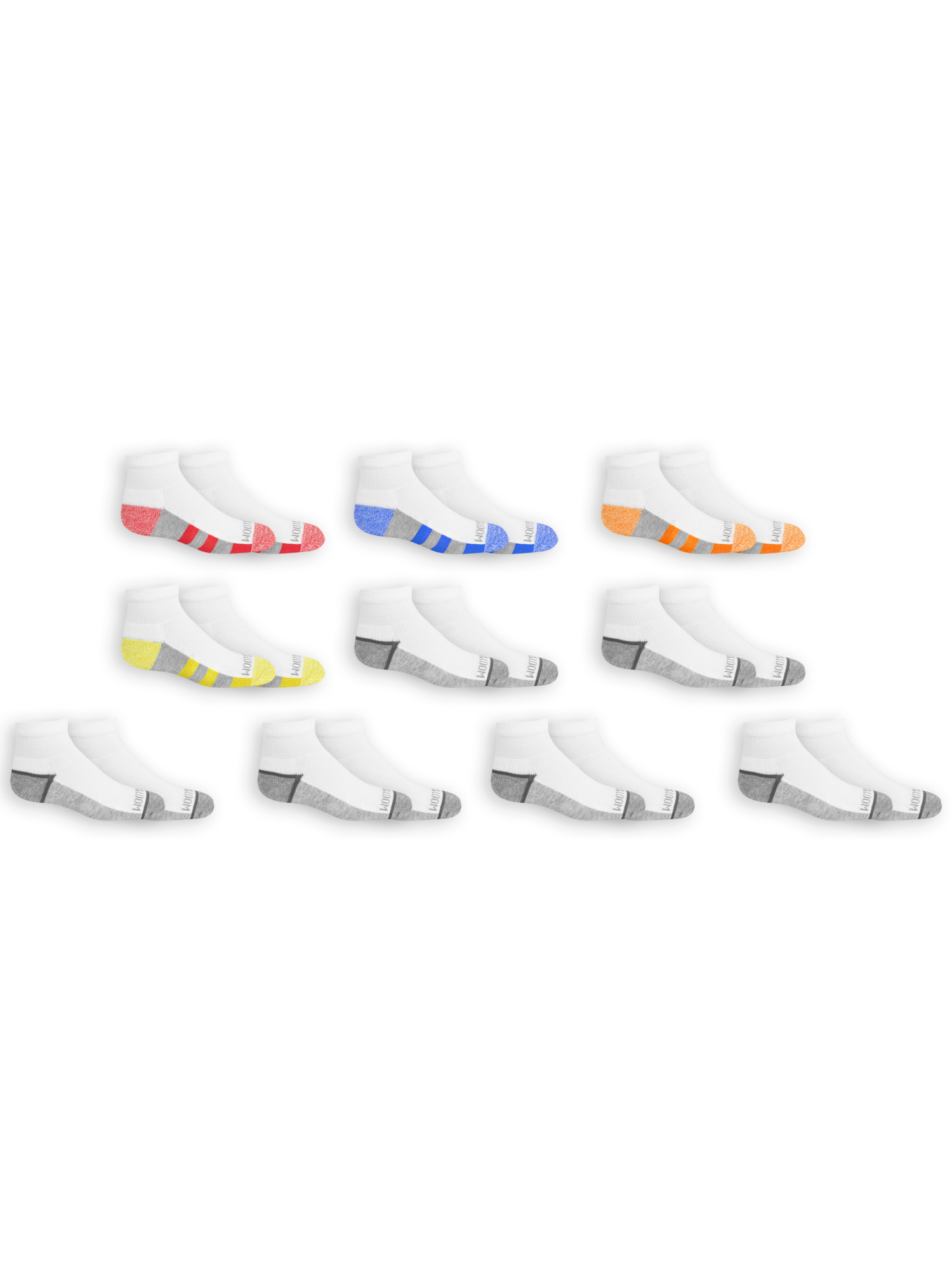 Fruit of the Loom Boys Zone Cushion Ankle Socks 10 Pack, (Little Kids & Big Kids) White Assorted, L - image 3 of 5