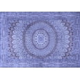 thumbnail image 1 of Ahgly Company Machine Washable Indoor Rectangle Medallion Blue Traditional Area Rugs, 7' x 9', 1 of 4