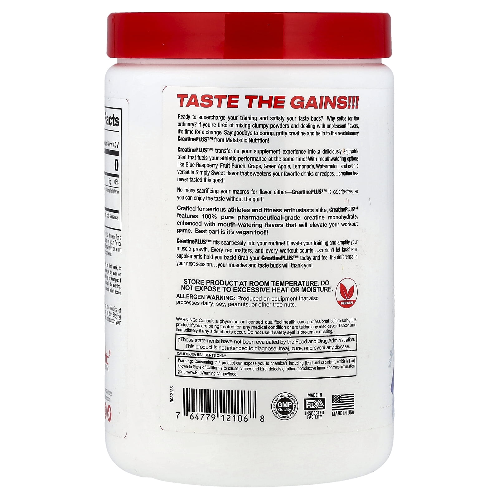 Metabolic Nutrition Micronized Creatine Plus™, Simply Sweet, 14.8 oz (420 g)