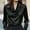 Black, variant on MORTTIC Women's Elegant Solid Color Blouse with Draped Cowl Neck Long Sleeve Ruffle Shirt for Office Wear White,S