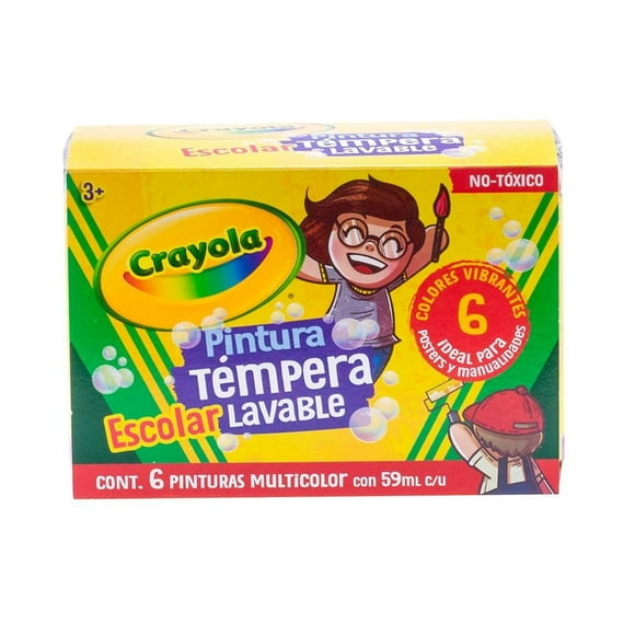 Pinturas Tempera Crayola 6 Piezas de 59ml