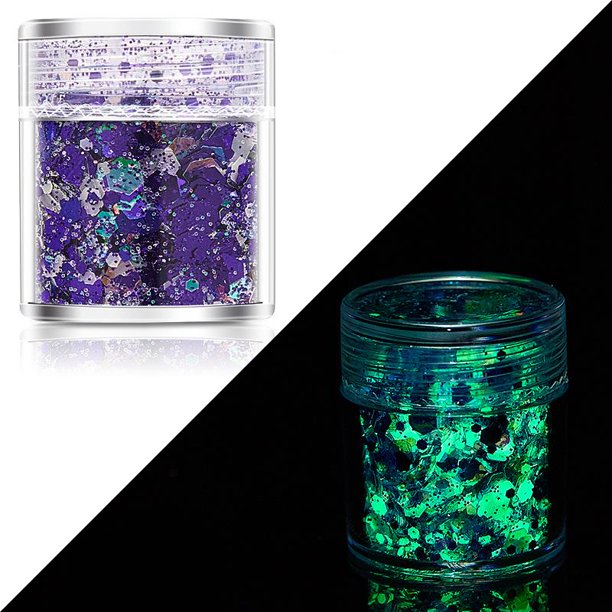 Lentejuelas luminosas de 24 colores que brillan en la oscuridad para moldes de epoxi DIY, hallazgos de joyería, arte de uñas, artesanía, decoración de relleno de resina Tan Jianjun unisex