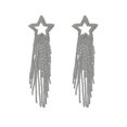 thumbnail image 1 of Earrings Needle Five-Pointed Star Long Fringe S925 Jeweled Eardrops for Birthday Gift, 1 of 3