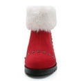 thumbnail image 4 of Ferwind Women's Fur Trim Rhinestone Low Wedge Heel Winter Ankle Booties Red/White  8, 4 of 8