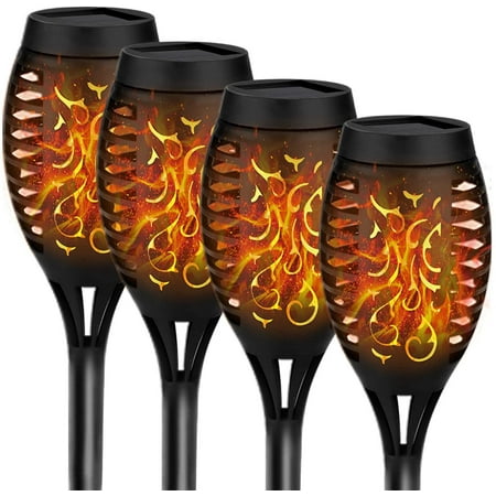Solar Torch Light Outdoor, Led Tiki Torches with Flickering Flame ...