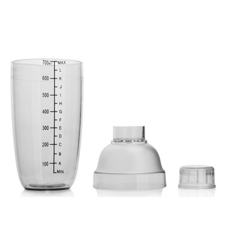 BESTONZON 2pcs Mixer Cup PC Resin Transparent Pot Hand Shake Cup Cocktail  Shaker Clear Bar Shaker Milk Tea Cup Wine Shaker with Strainer and Lid with  Scale 