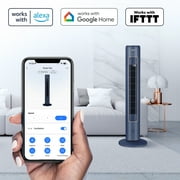Midea 42 Tall 3-Speed Smart Tower Fan with Wi-Fi, New, Blue, MFT1021CRWB