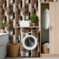 thumbnail image 4 of Peel and Stick Wallpaper 17.7in x 9.8ft Abstract Geometric Curved Shapes Earthy Tones Contact Paper Vinyl Waterproof Self Adhesive Wall Paper for Bedroom Shelf Cabinet Renter Friendly, 4 of 8