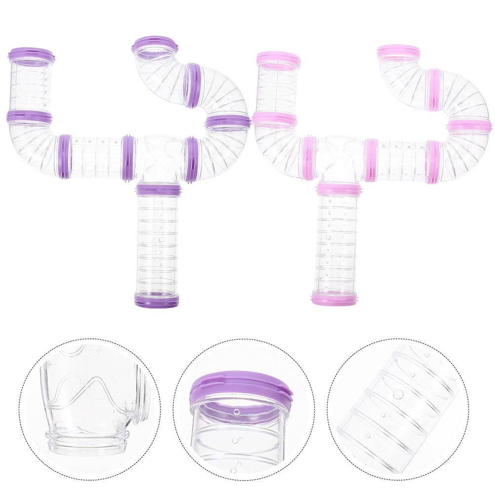 TOYMYTOY 16Pcs DIY Hamster Tunnel Set ABS Tube Connection for Outdoor Play