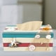 thumbnail image 3 of Caja de pañuelos de madera con decoración mediterránea, para guardar pañuelos, para escritorio o para el hogar, 3 of 7