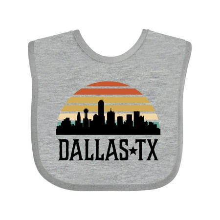 

Inktastic Dallas Texas Skyline Vintage Gift Baby Boy or Baby Girl Bib