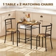 thumbnail image 4 of HOMCOM 3-Piece Dining Table Set, Kitchen Table and 2 Chairs Rustic Brown, 4 of 10