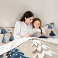 thumbnail image 4 of Feelyou Blue Xmas Tree Twin Bedding Sets 7-Piece, Merry Christmas Bedding Comforter Set, Princess Fairy Tale Reversible Sheet Sets, Breathable Home Decor, 4 of 7