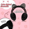 thumbnail image 3 of Cache-oreilles pour l'Hiver Mignons Cache-Oreilles Chat Peluche Chauds Cache-Oreilles Accessoires d'Hiver pour Femmes Filles Couvre-Oreilles d'Extérieur, 3 of 7