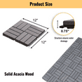 thumbnail image 5 of 20-Piece Interlocking Checkerboard Deck Tiles, 12" x 12" Light Gray Hardwood Flooring for Patio/Balcony, Waterproof, Tool-Free Assembly, Modular Design for Outdoor Spaces, 5 of 9