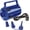 Blue, variant on Electric Air Pump for Inflatable Pool Toys - High Power Quick-Fill Air Mattress Inflator Deflator Pump for Pool Float Raft Airbed with 3 Nozzles, 320W, 110V AC, 1.6PSI, Air Flow 26CFM