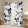 thumbnail image 2 of Feelyou Bowknot Ribbon Curtains Pack of 2 (42x84 Each), Black Stars Curtains Blackout, 2 of 6