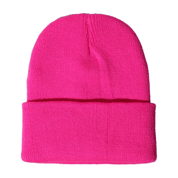 Minnieouse Gorros Beanie Gorros de punto Unisex Skullcap manga hilo multifuncional a prueba de viento accesorios para el cabello para deportes al aire libre Sombreros rosa fluorescente roja Minnieouse AP010147-25