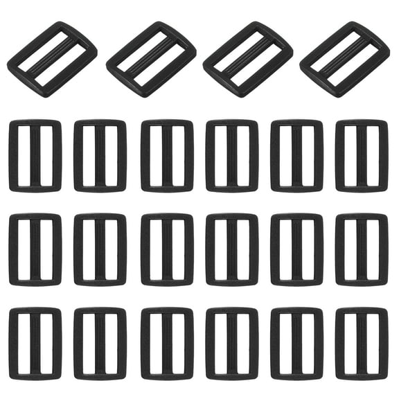 Uxcell 22 Pcs Black Plastic Tri-Glide Slider, 1/2 Inch Slide Clip, Adjustable Webbing Triglides Slider Buckle for Bags