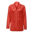 thumbnail image 5 of Oversized Tshirts Shirts for Women Long Sleeve Fashionable Sequin Lapel Solid Color Casual Shirt Short Sleeve Women's Tops, Tees & Blouses, 5 of 5